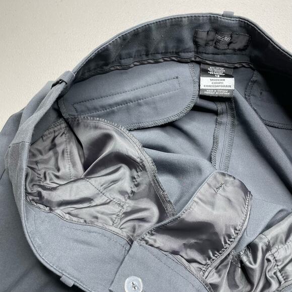 Mossimo Wide Leg Dress Pants Mid Rise Flat Front Stretch Gray Dark Academia 12 - Picture 8 of 12